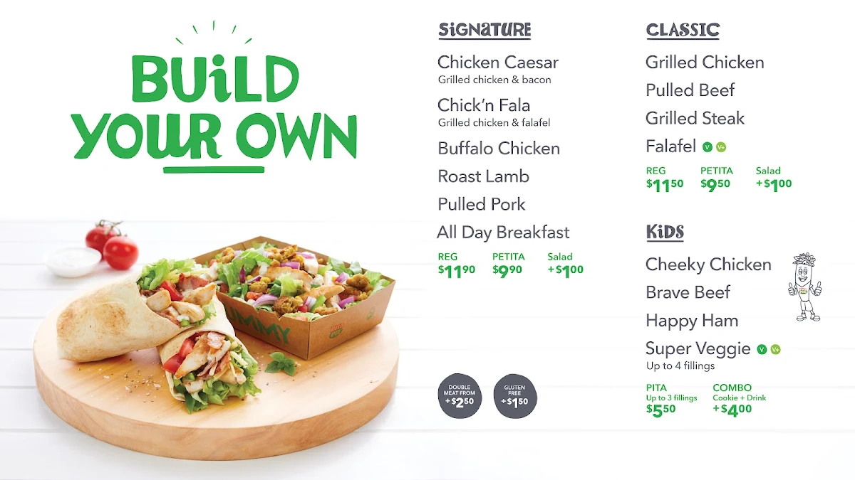 Menu, Pita Pit Adelaide St