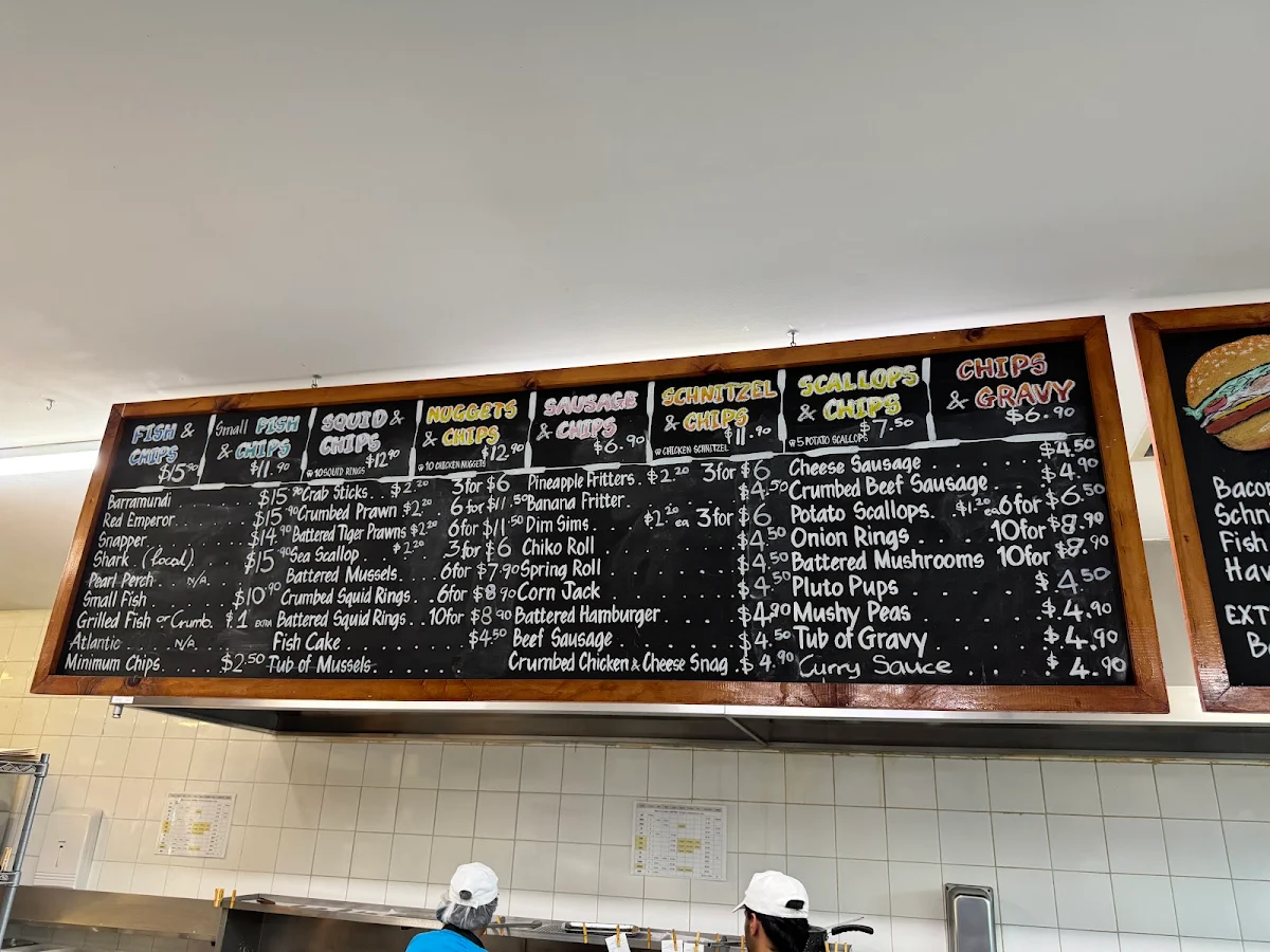 Menu, Ferraro's Fish & Chips