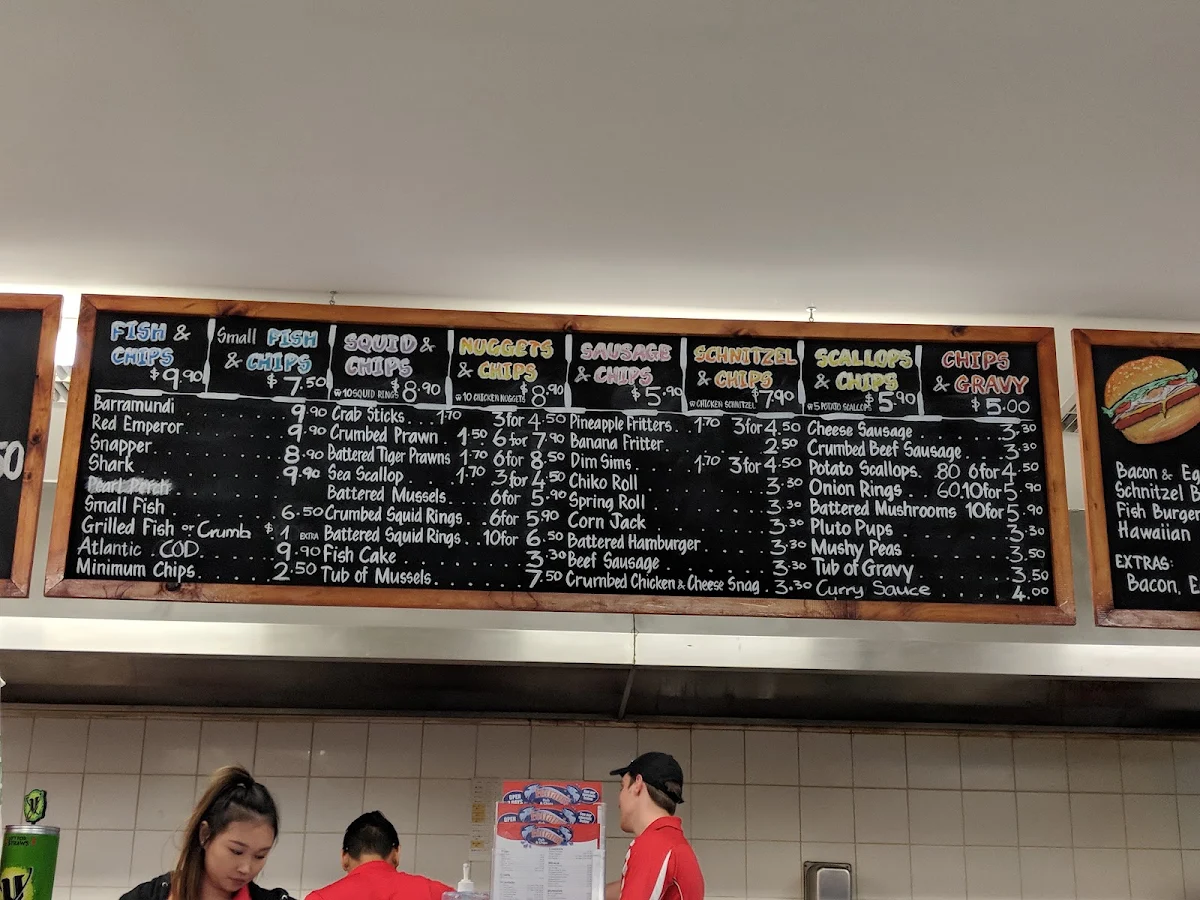Menu, Ferraro's Fish & Chips