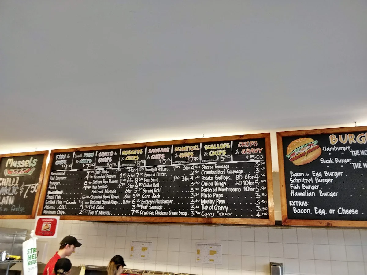 Menu, Ferraro's Fish & Chips
