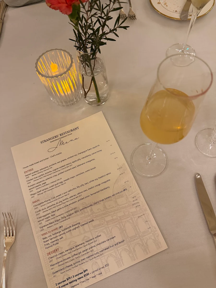 Menu, Strangers' Restaurant