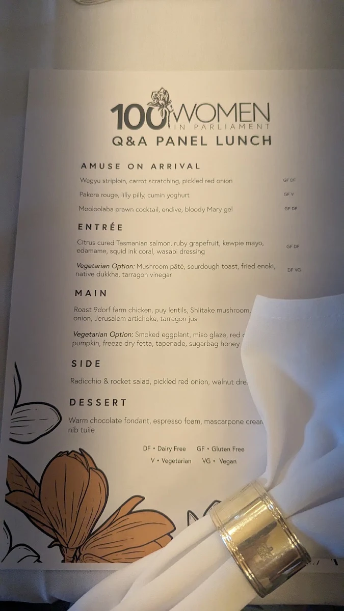 Menu, Strangers' Restaurant