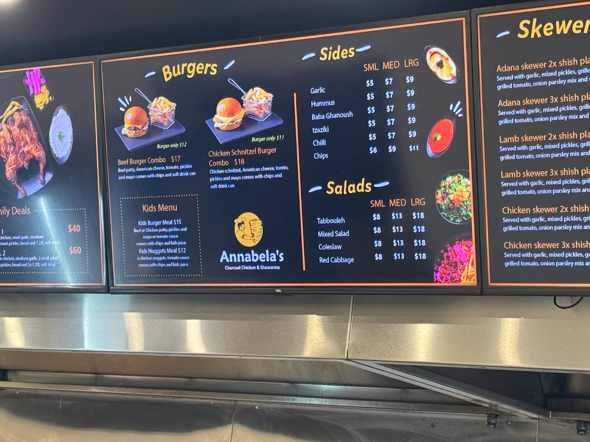 Menu, ANNABELA'S PTY LTD