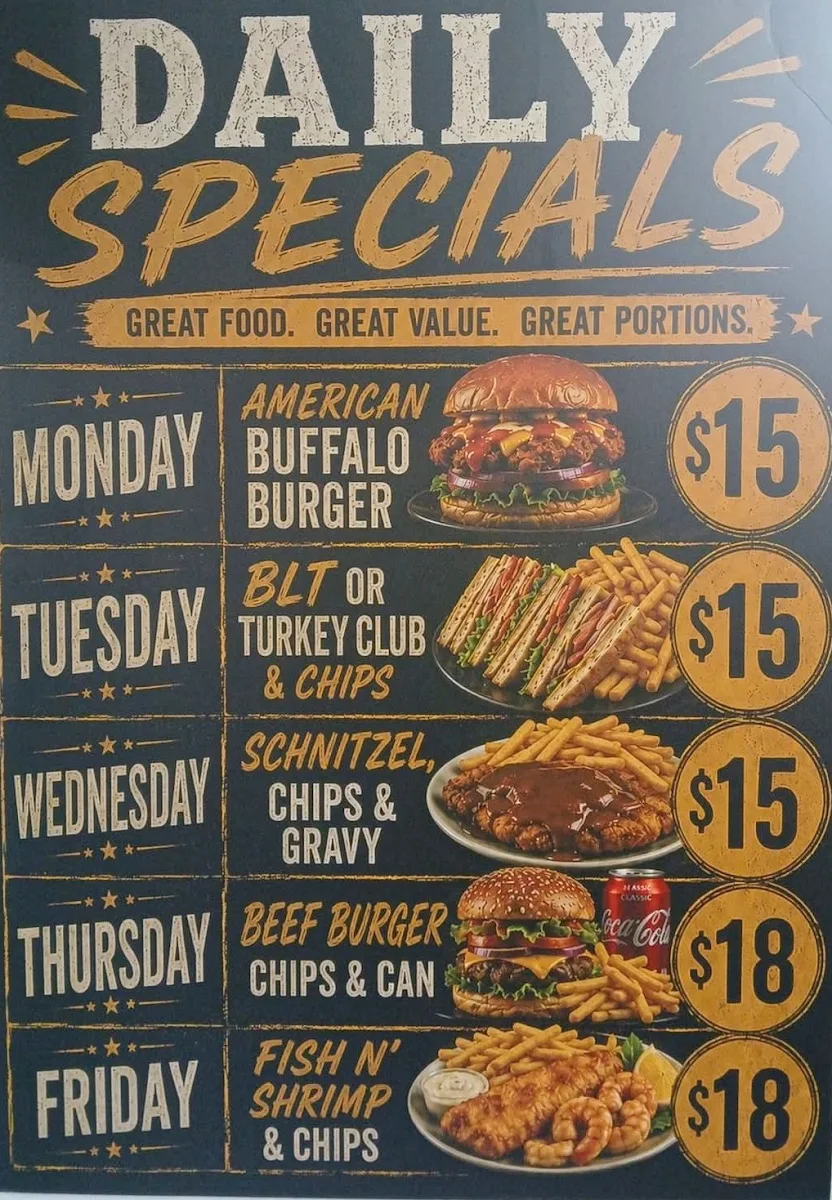 Menu, Cafe on Alfred