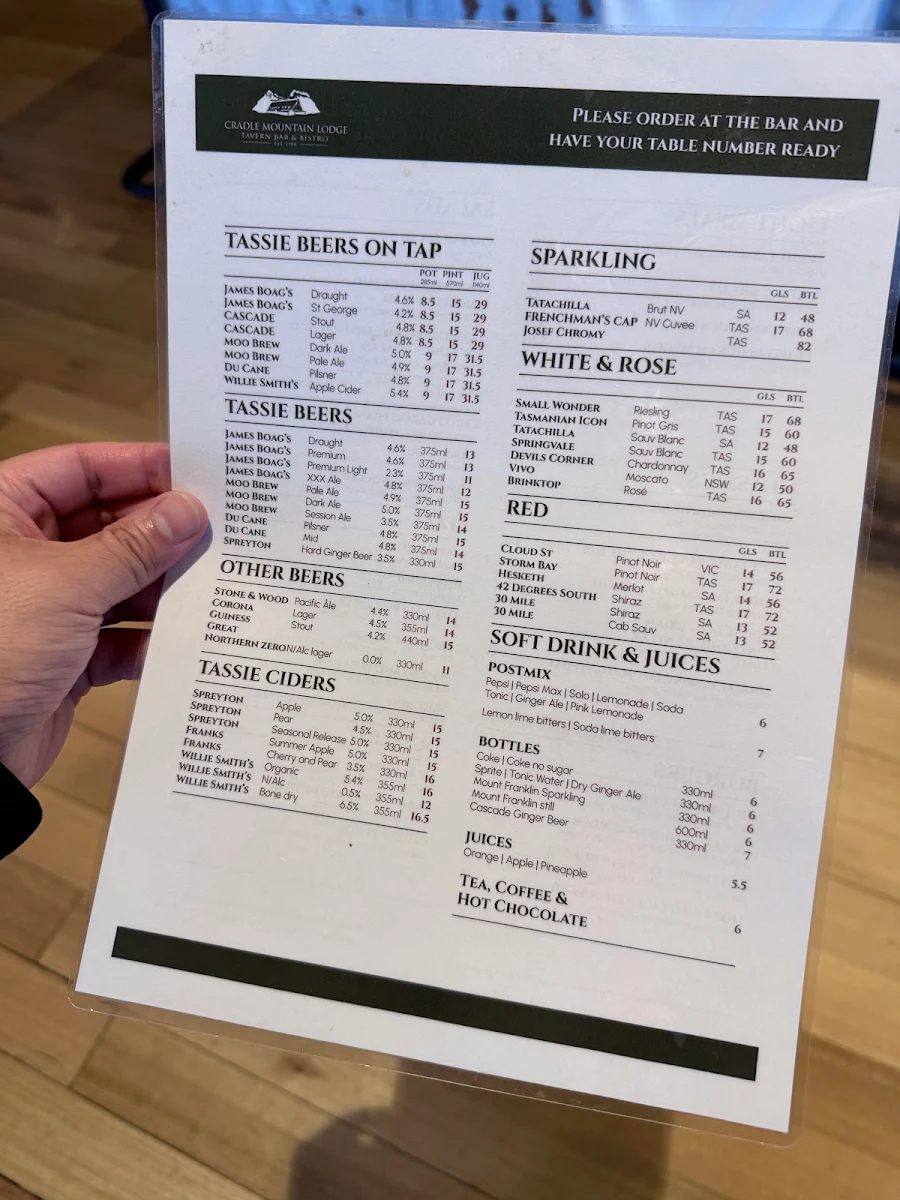 Menu, Bar