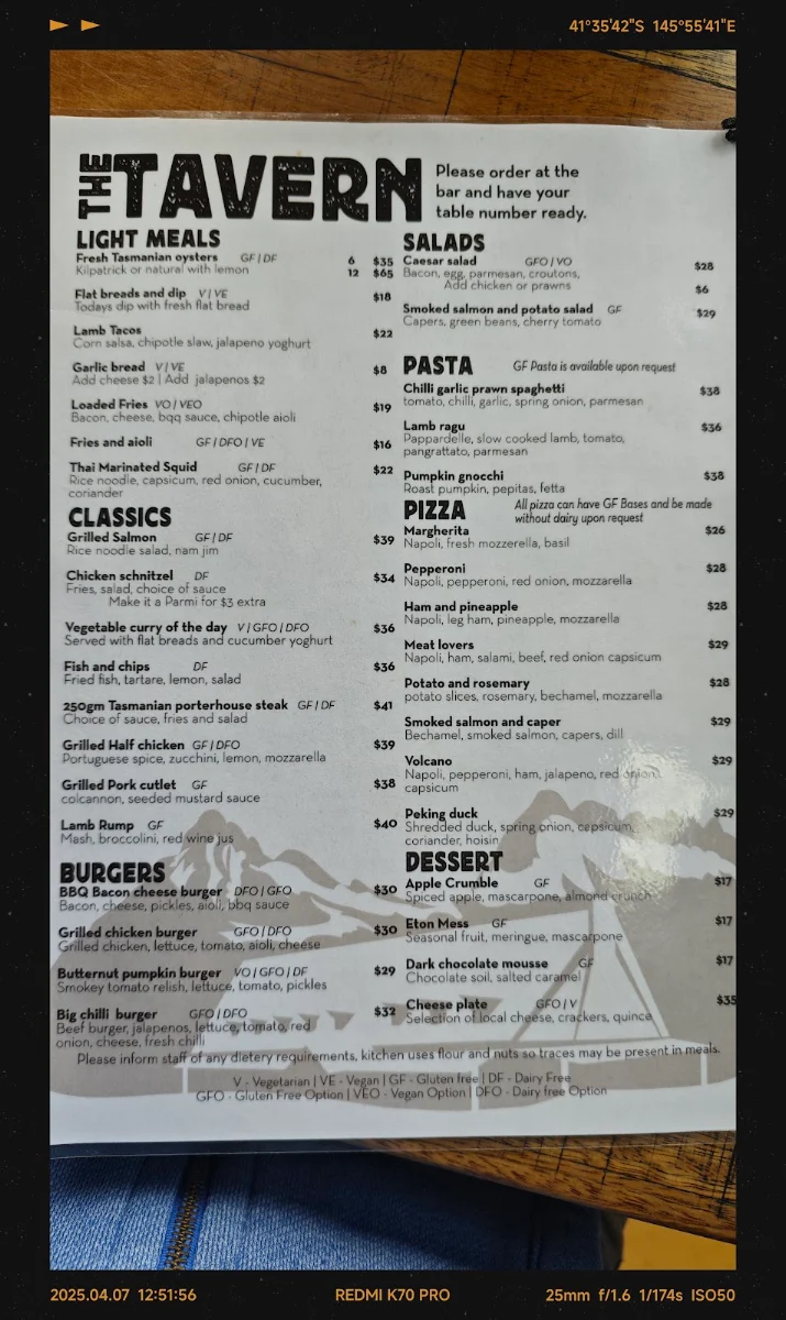 Menu, Bar