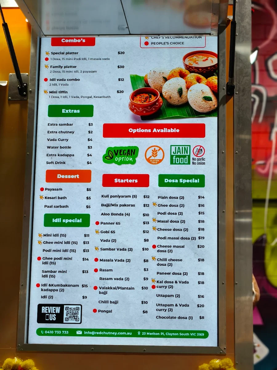 Menu, Khau gali