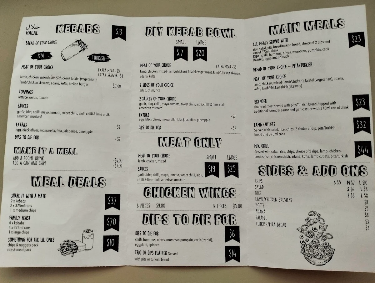 Menu, Kebab Joint