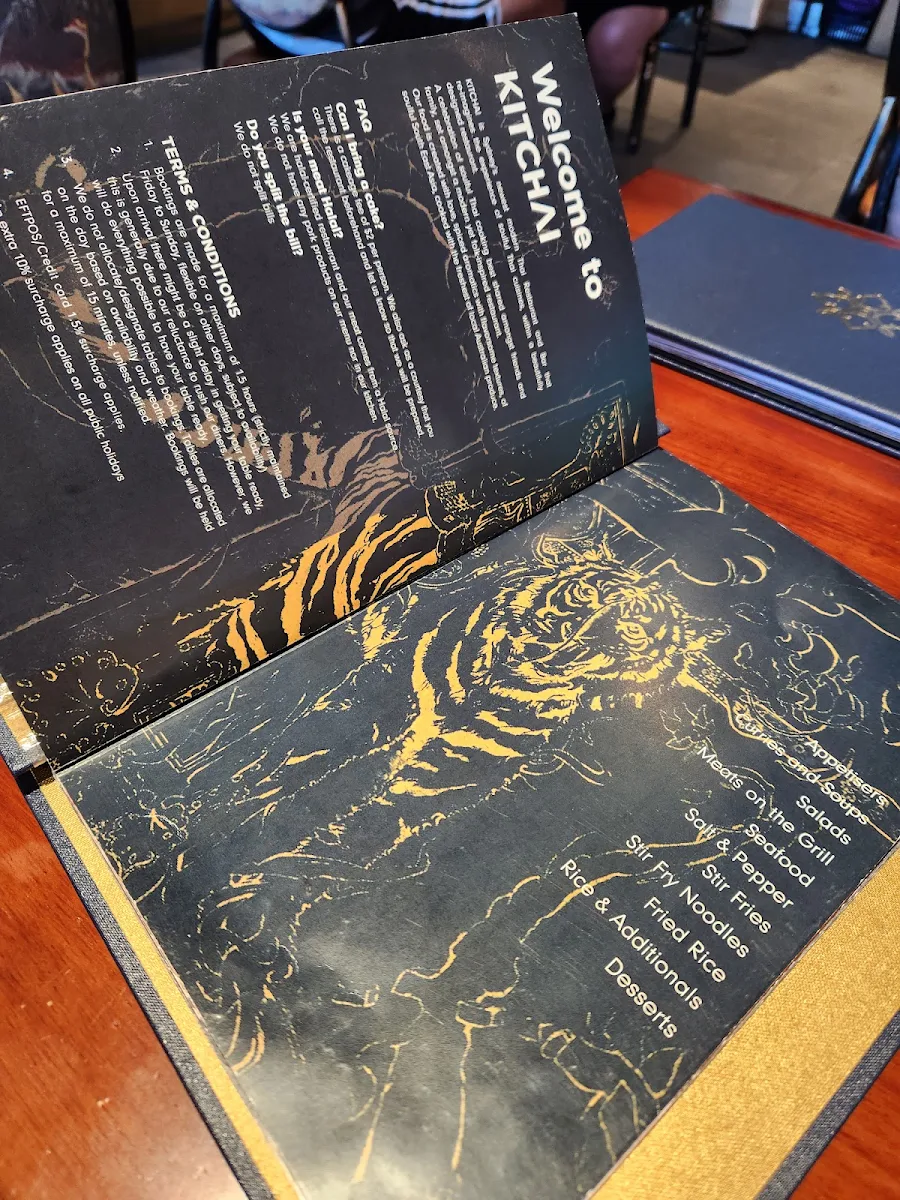 Menu, KITCHAI Halal Thai Restaurant and Bar