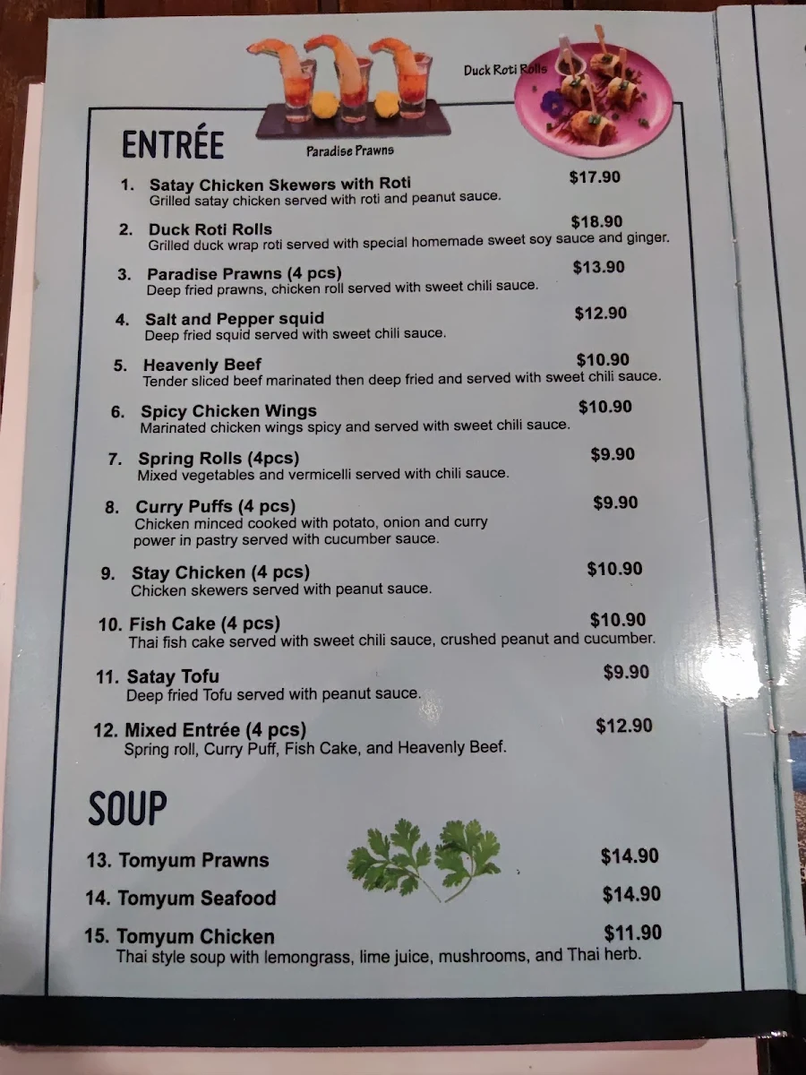 Menu, The Icon Thai Restaurant