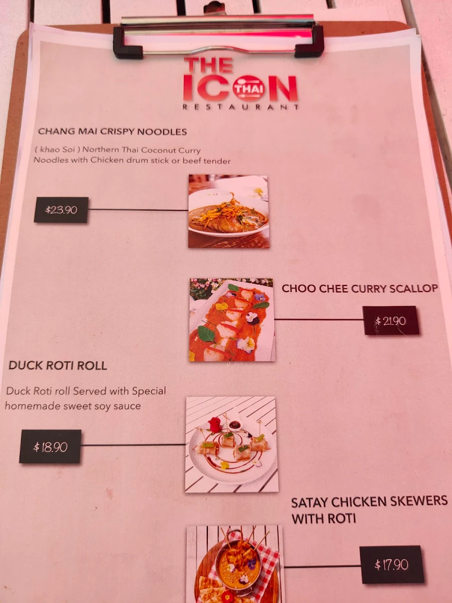 Menu, The Icon Thai Restaurant