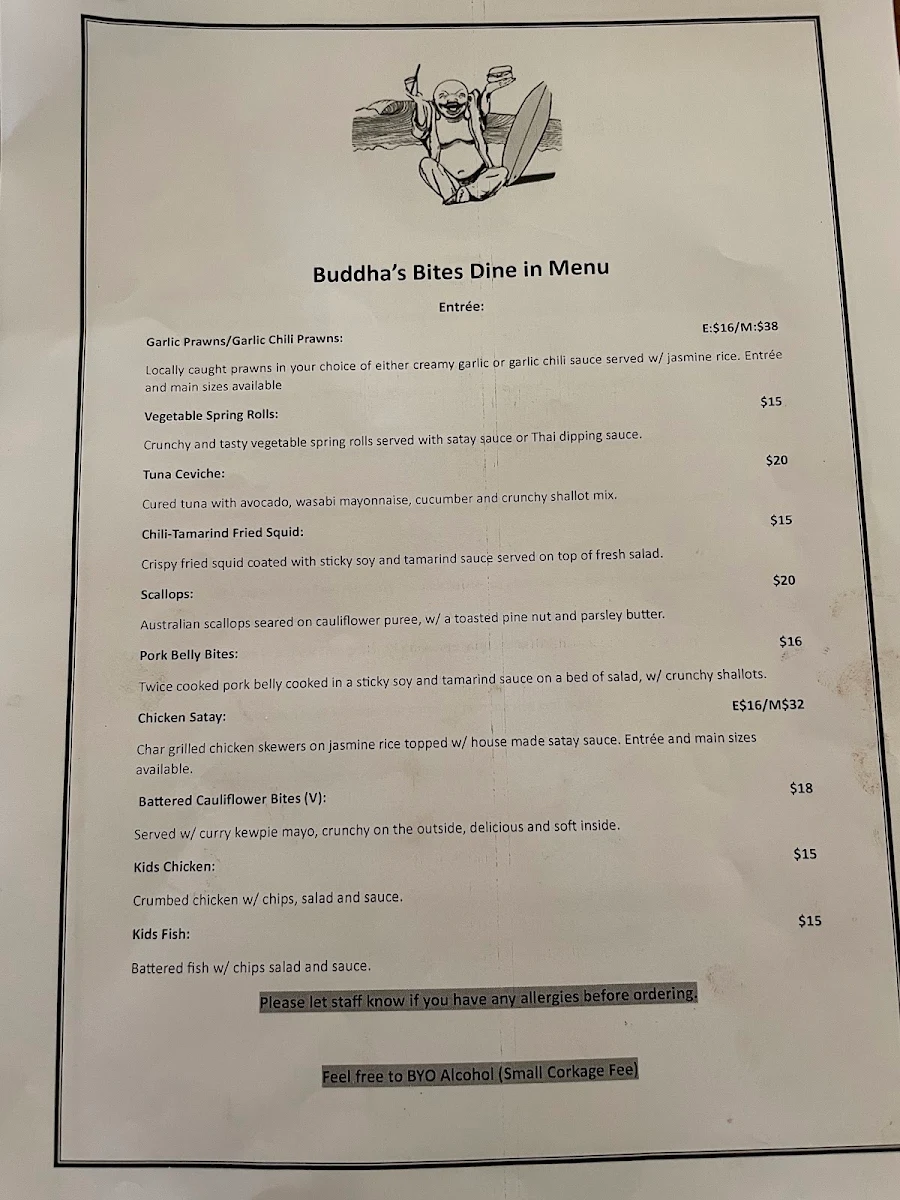 Menu, Buddhas Bites