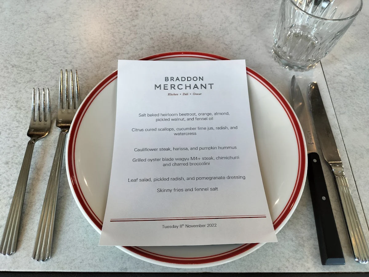 Menu, Midnight Bar