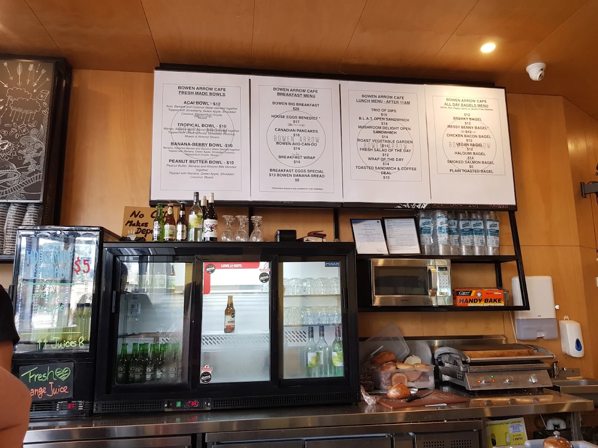 Menu, Bowen Arrow Cafe
