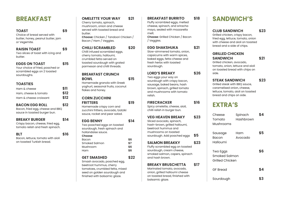 Menu, Goldino