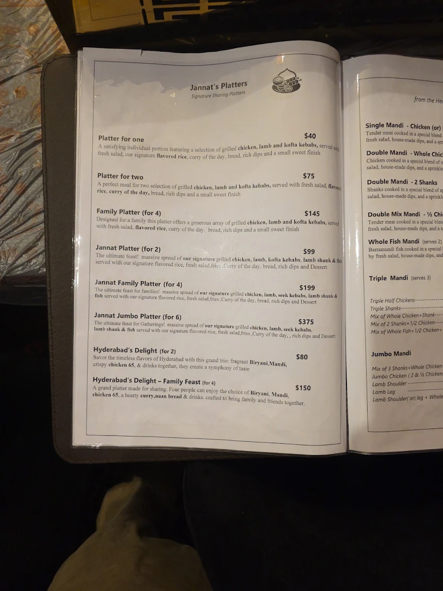 Menu, Jannat Al Mandi Restaurant & Broaster Chicken Coburg