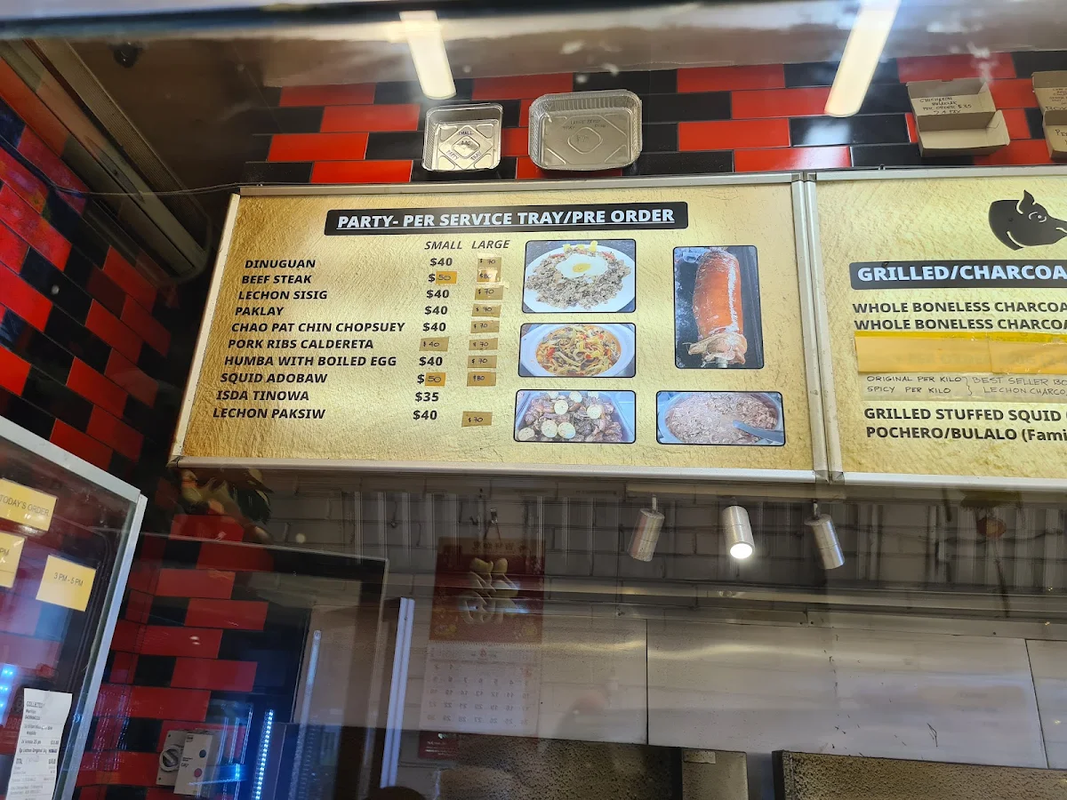 Menu, Cebu Charcoal Lechon Belly Main Branch Sunshine North Victoria