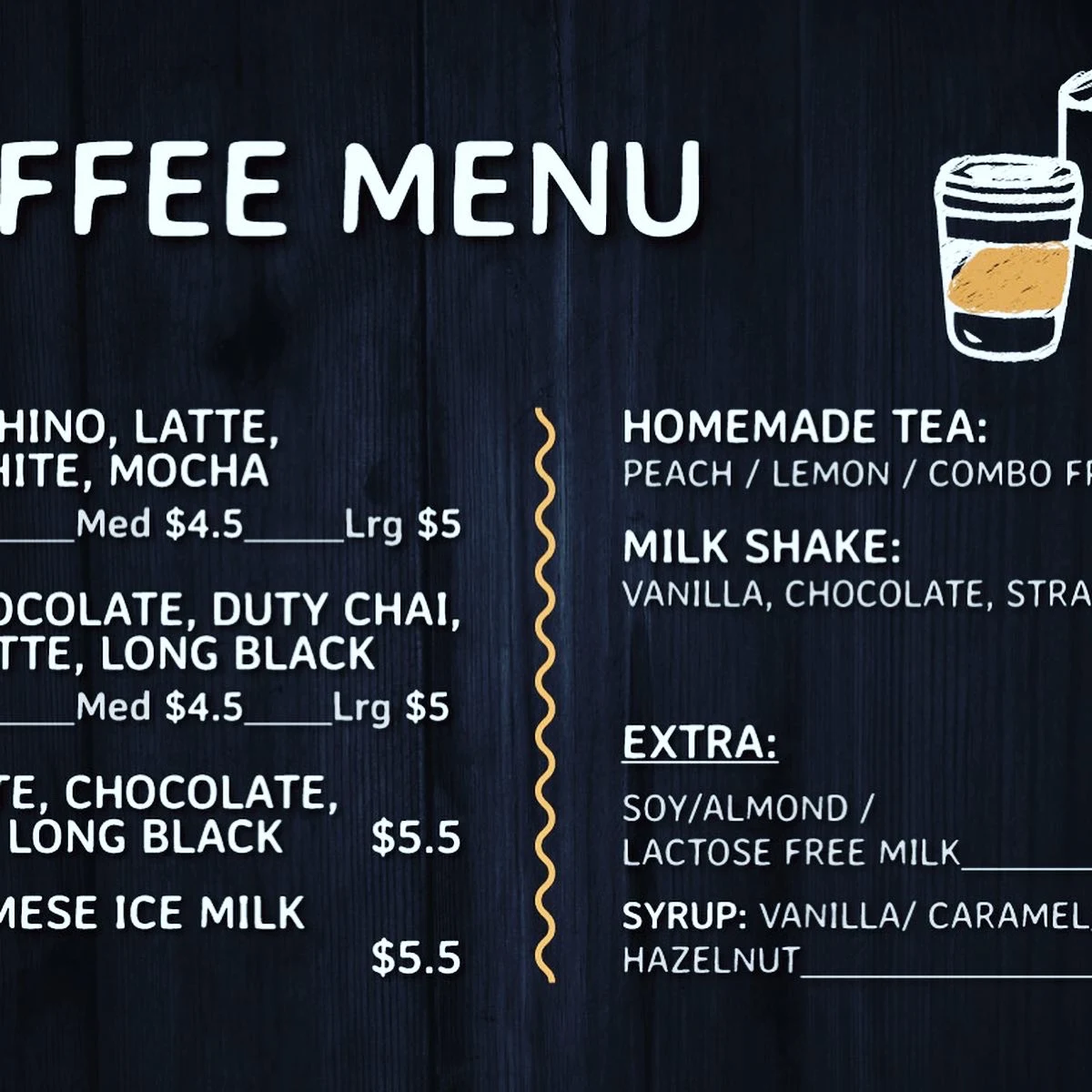 Menu, Ann Bakery & Coffee