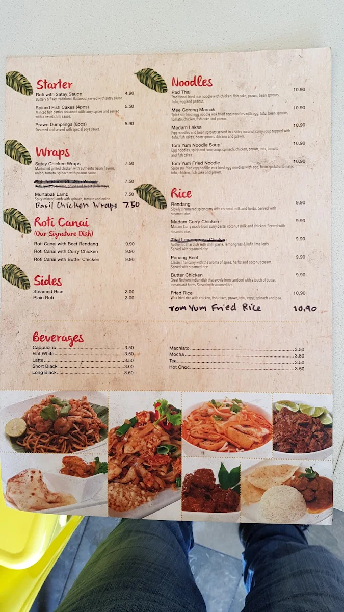Menu, Madam Curry