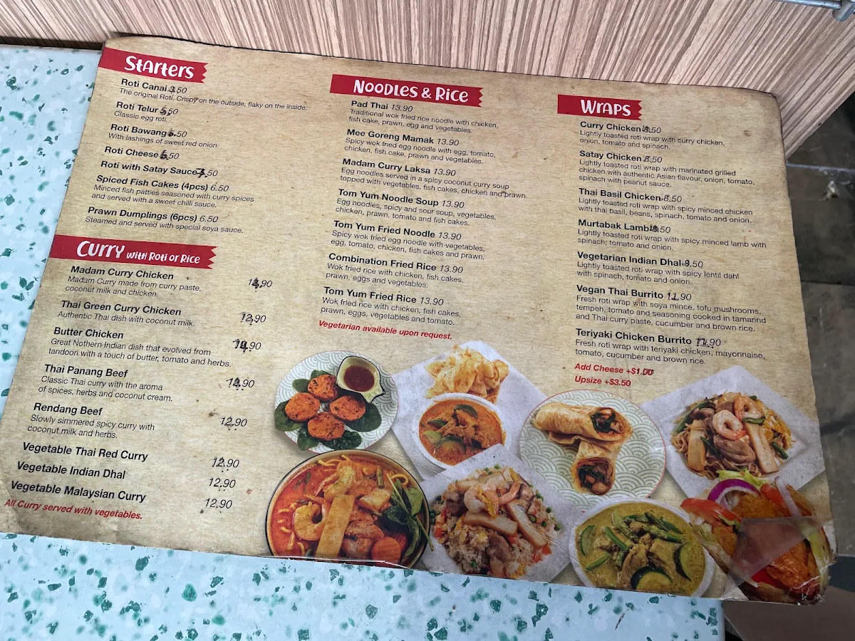 Menu, Madam Curry