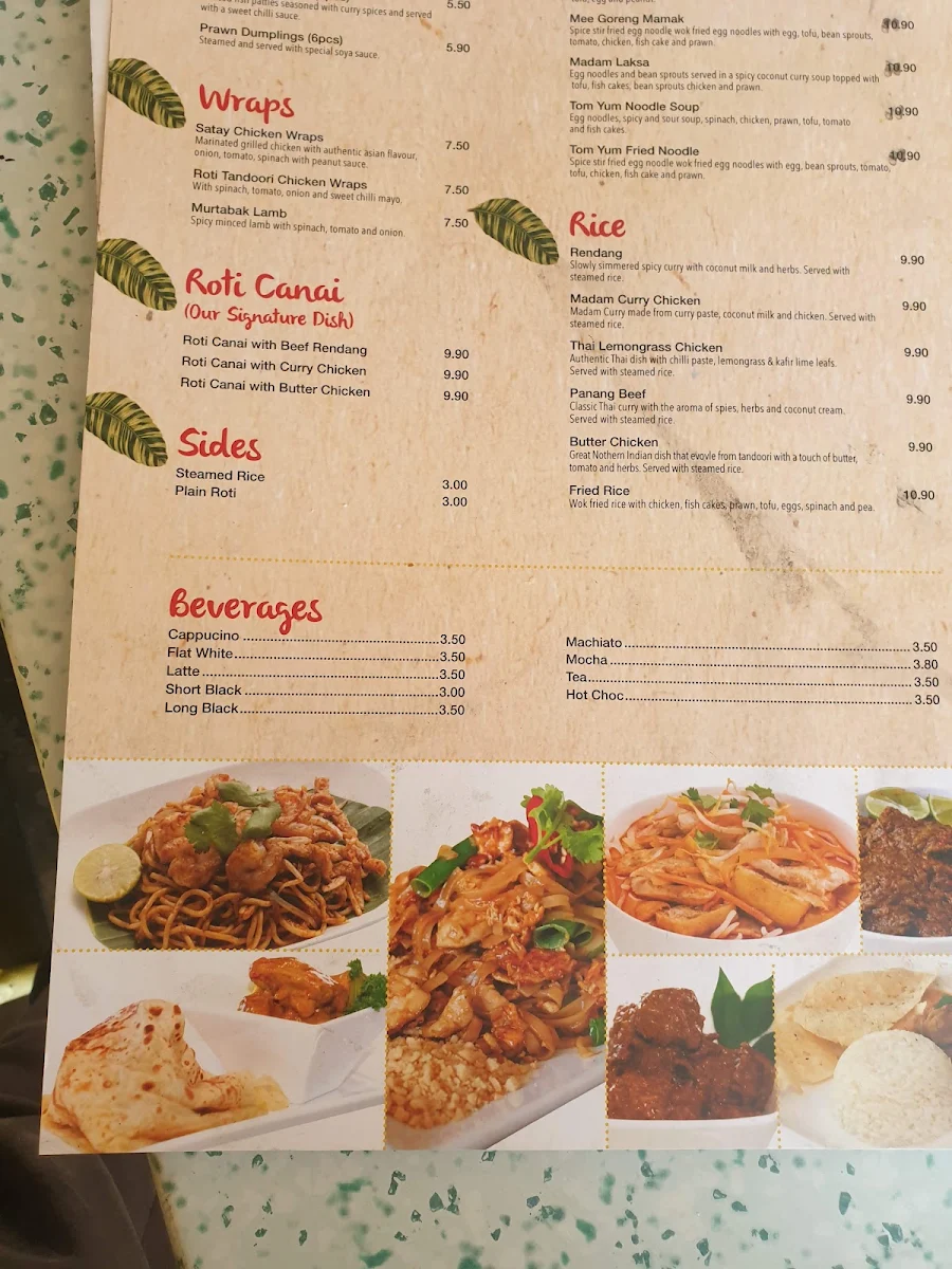Menu, Madam Curry