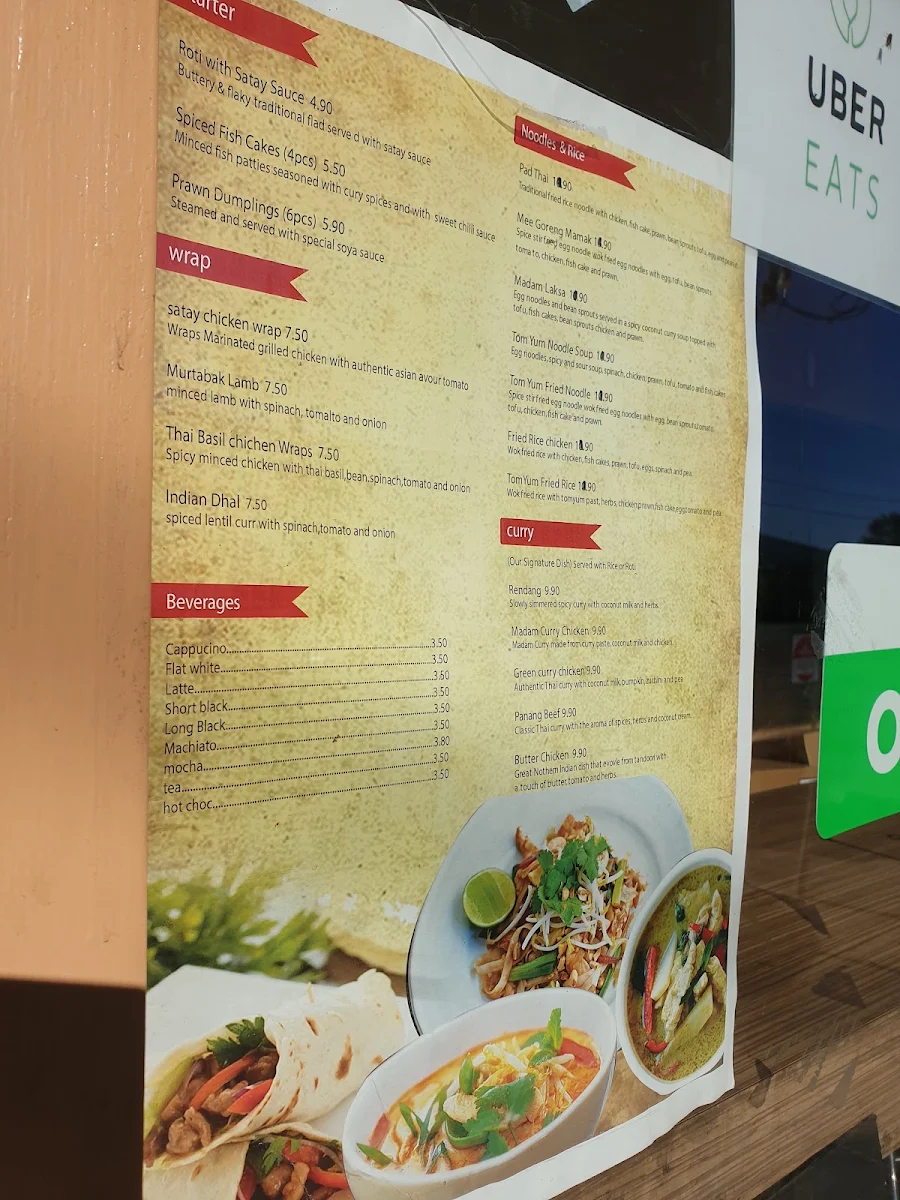 Menu, Madam Curry