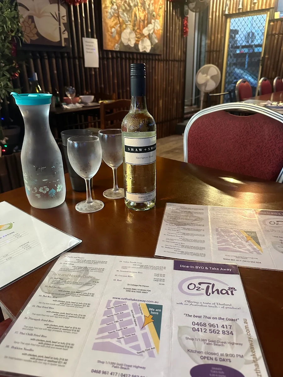 Menu, Oz Thai