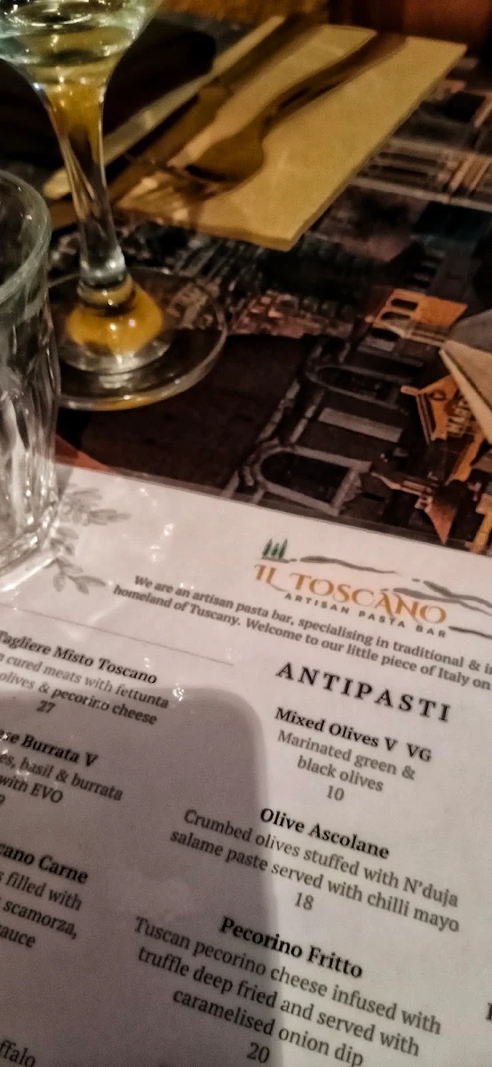Menu, Il Toscano Pasta bar