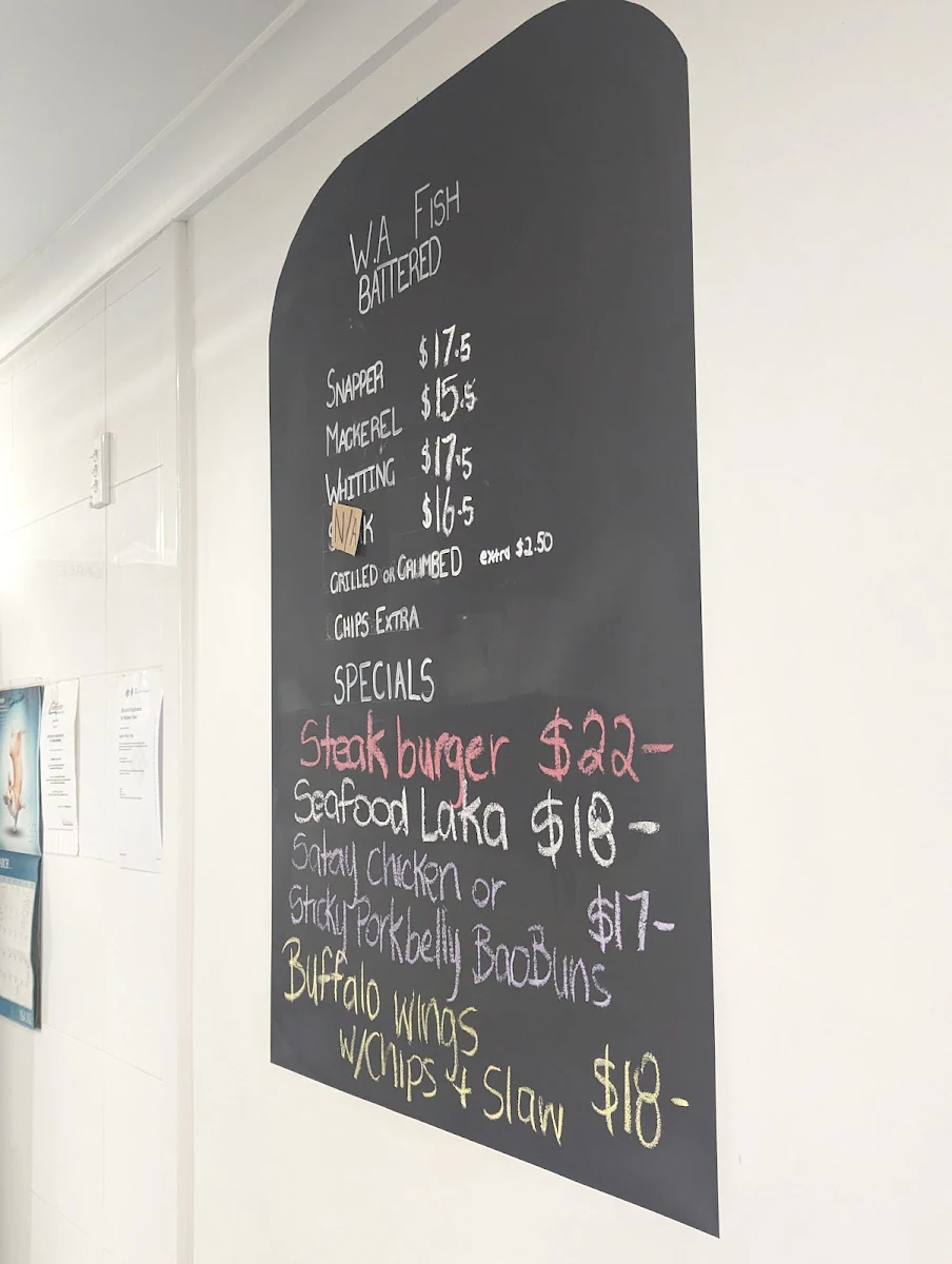 Menu, Kalbarri Fish n Chips