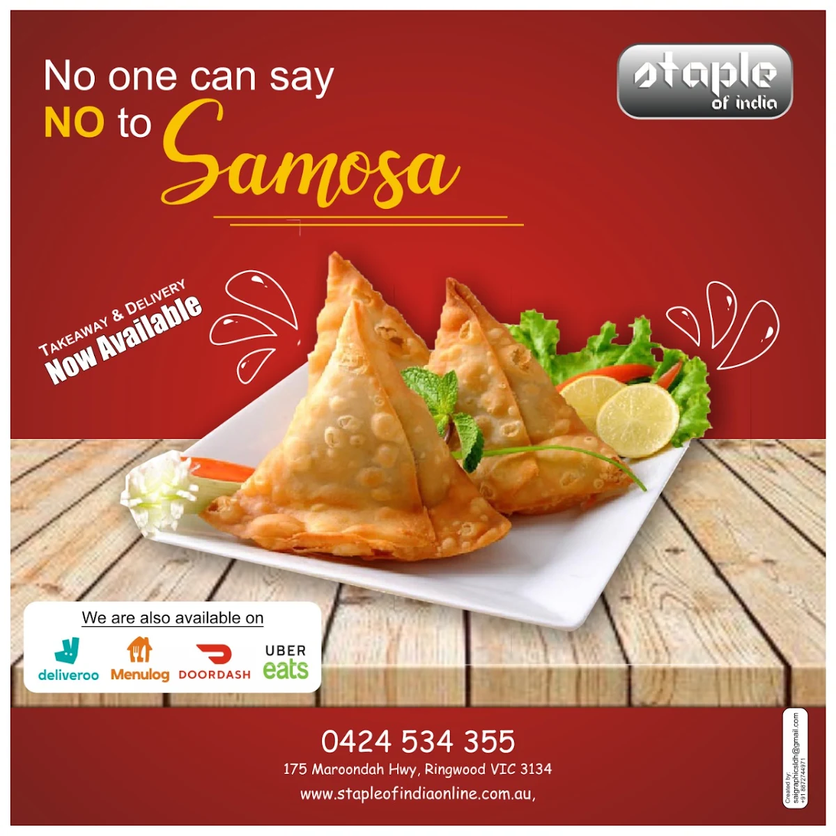 Menu, Staple of India