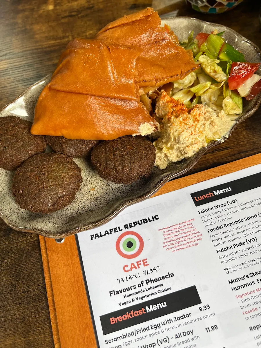 Menu, Falafel Republic Cafe