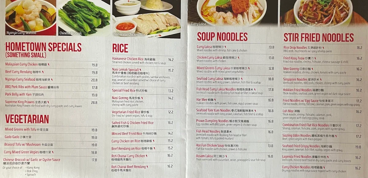 Menu, Chef Lagenda Aintree