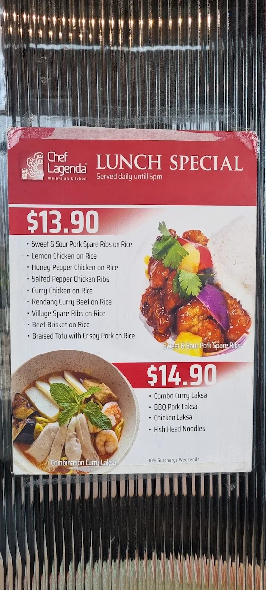 Menu, Chef Lagenda Aintree