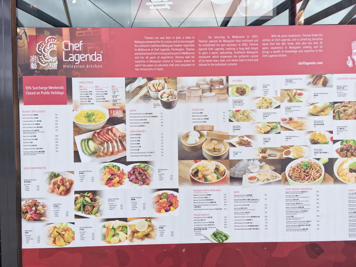 Menu, Chef Lagenda Aintree