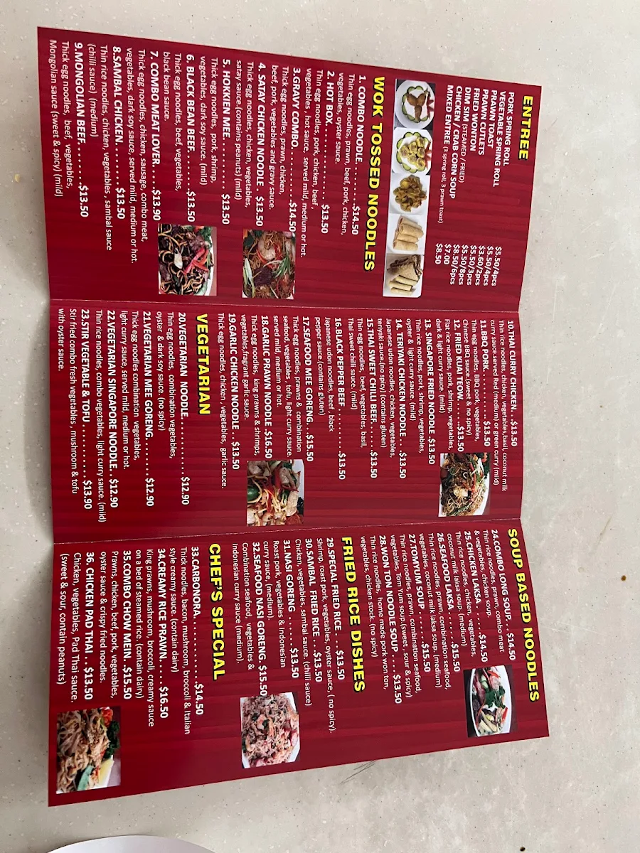 Menu, Bellygood Gympie