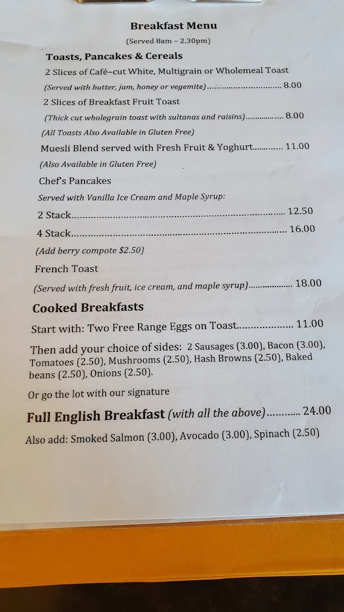Menu, BLOODY GOOD COFFEE