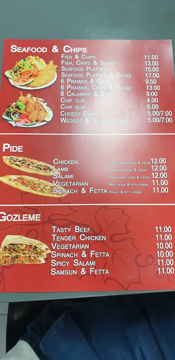 Menu, Kelmscott Kebabs