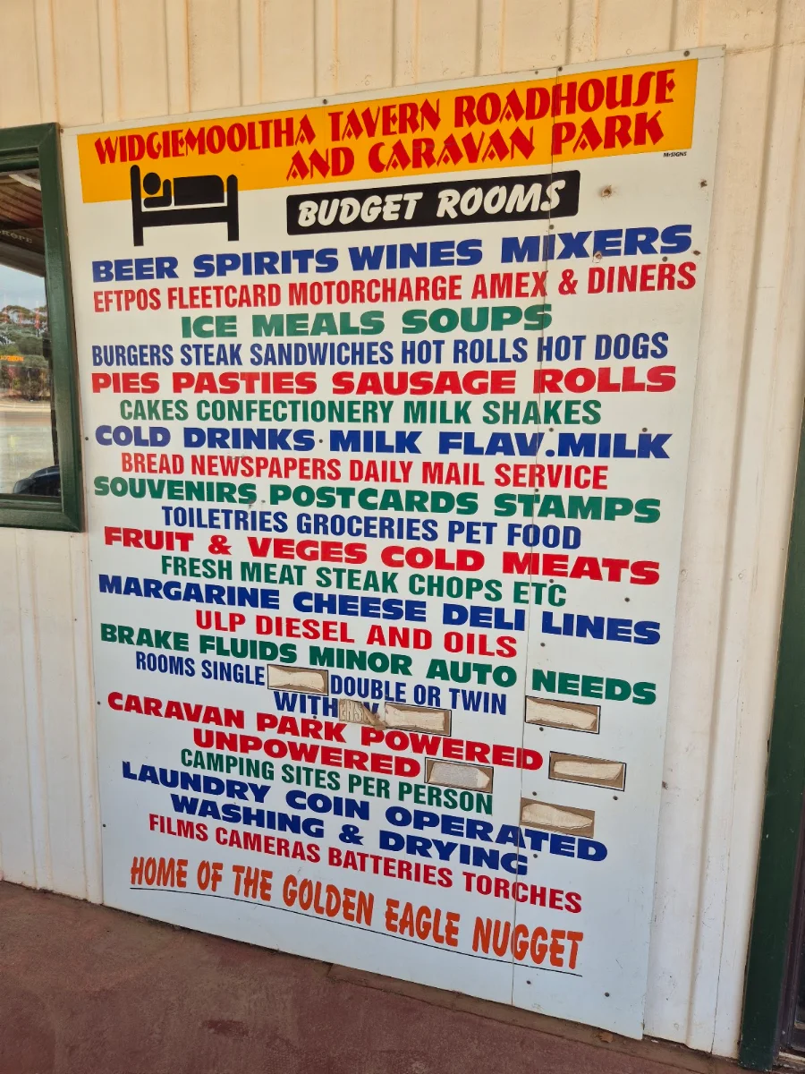Menu, Widgie Tavern & Roadhouse