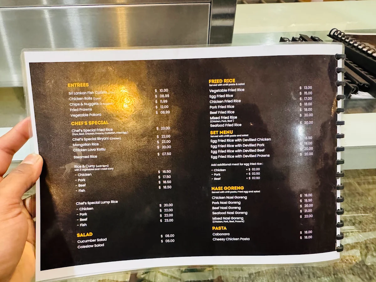 Menu, Ceylon Aroma Geelong