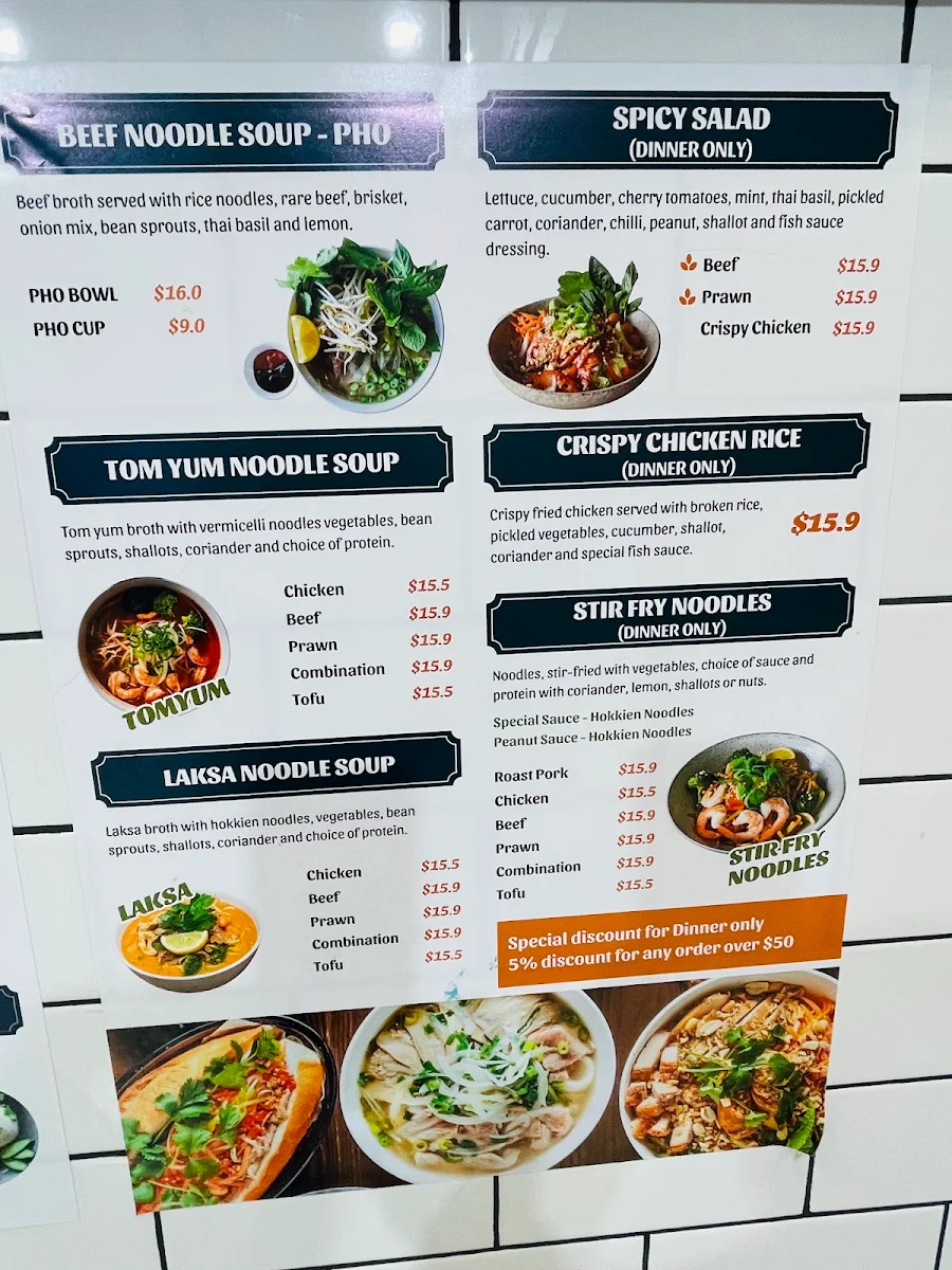 Menu, Little Viet Foodie Parabanks