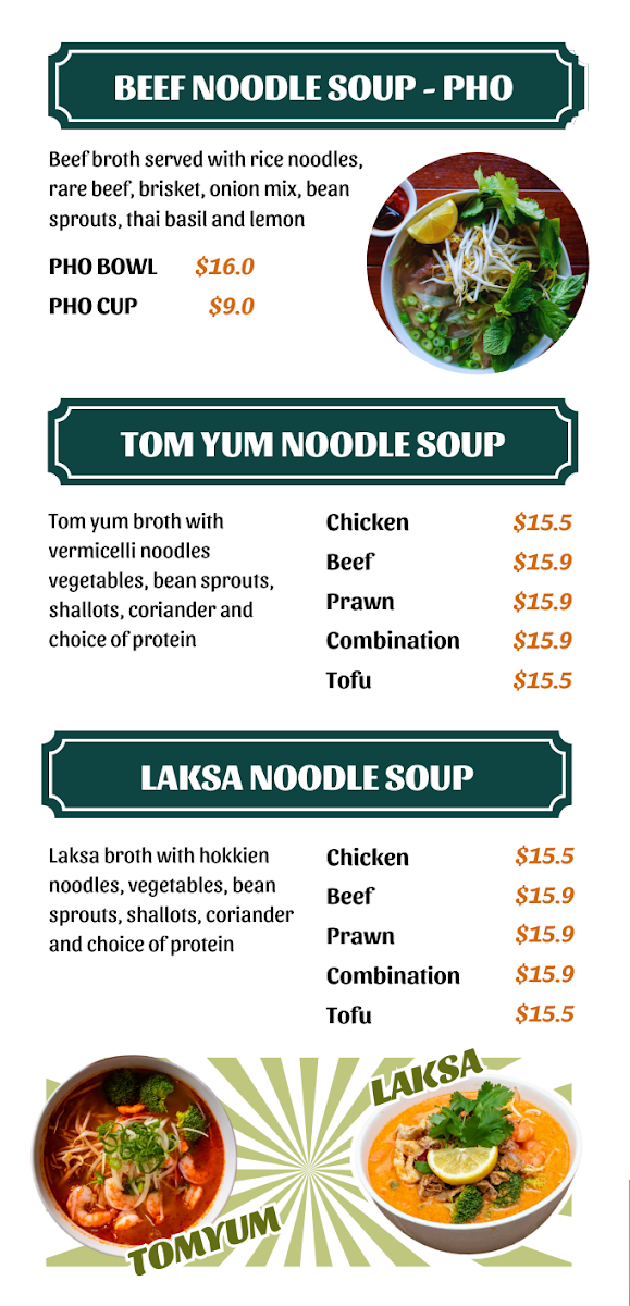 Menu, Little Viet Foodie Parabanks