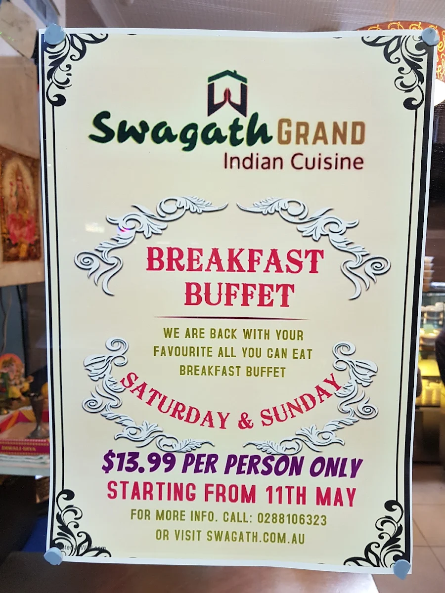 Menu, Swagath Biryani House