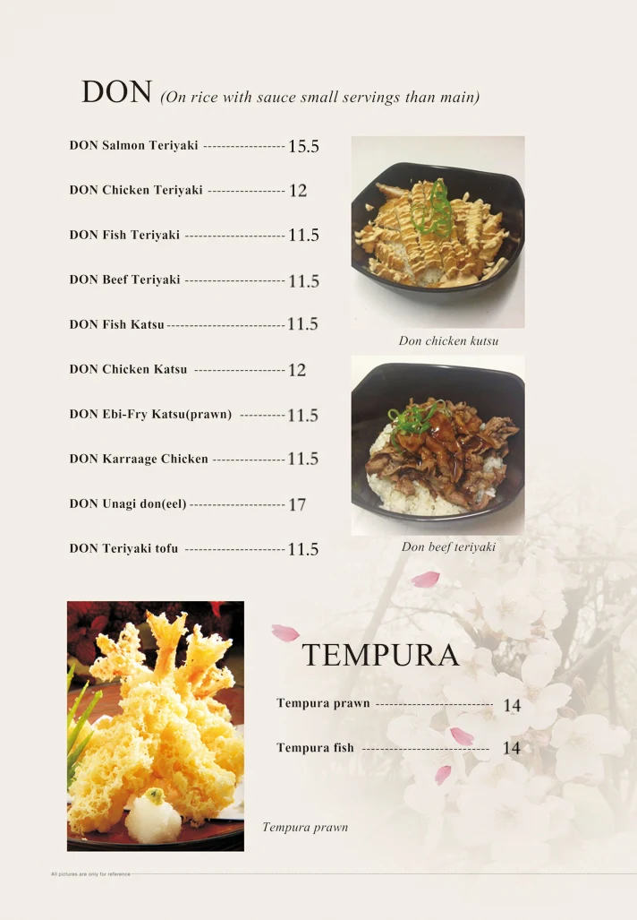 Menu, Shibuku Japanese Palmyra