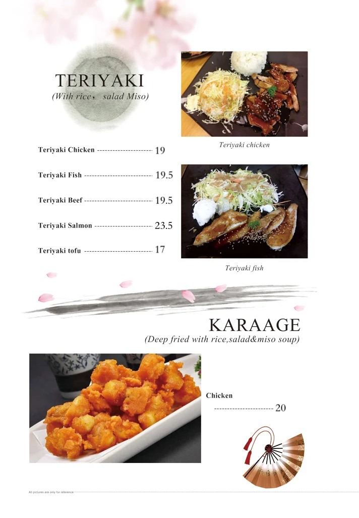 Menu, Shibuku Japanese Palmyra