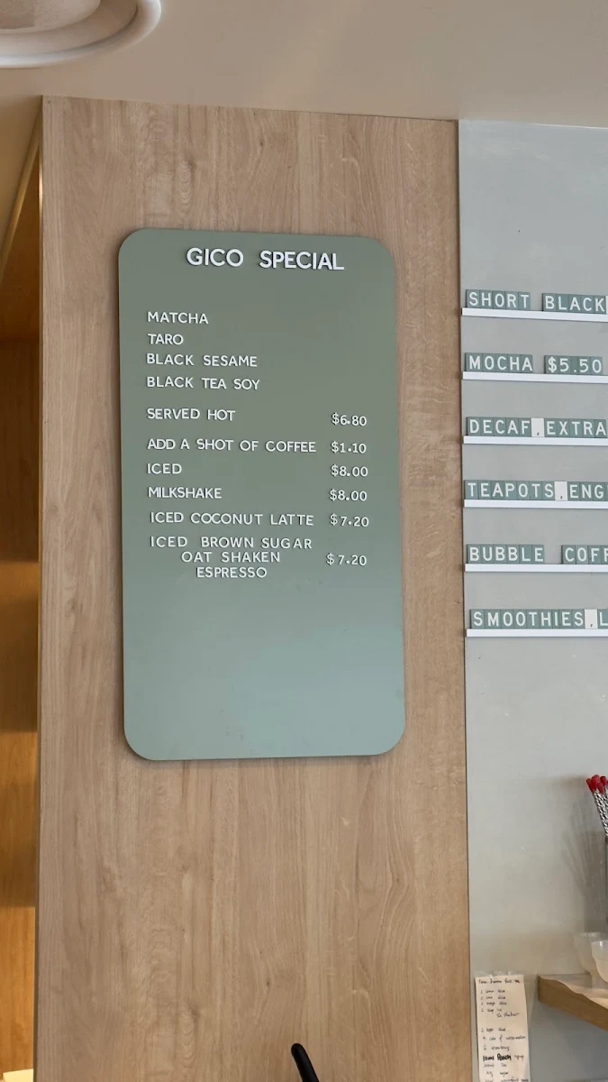 Menu, Gico Eatery