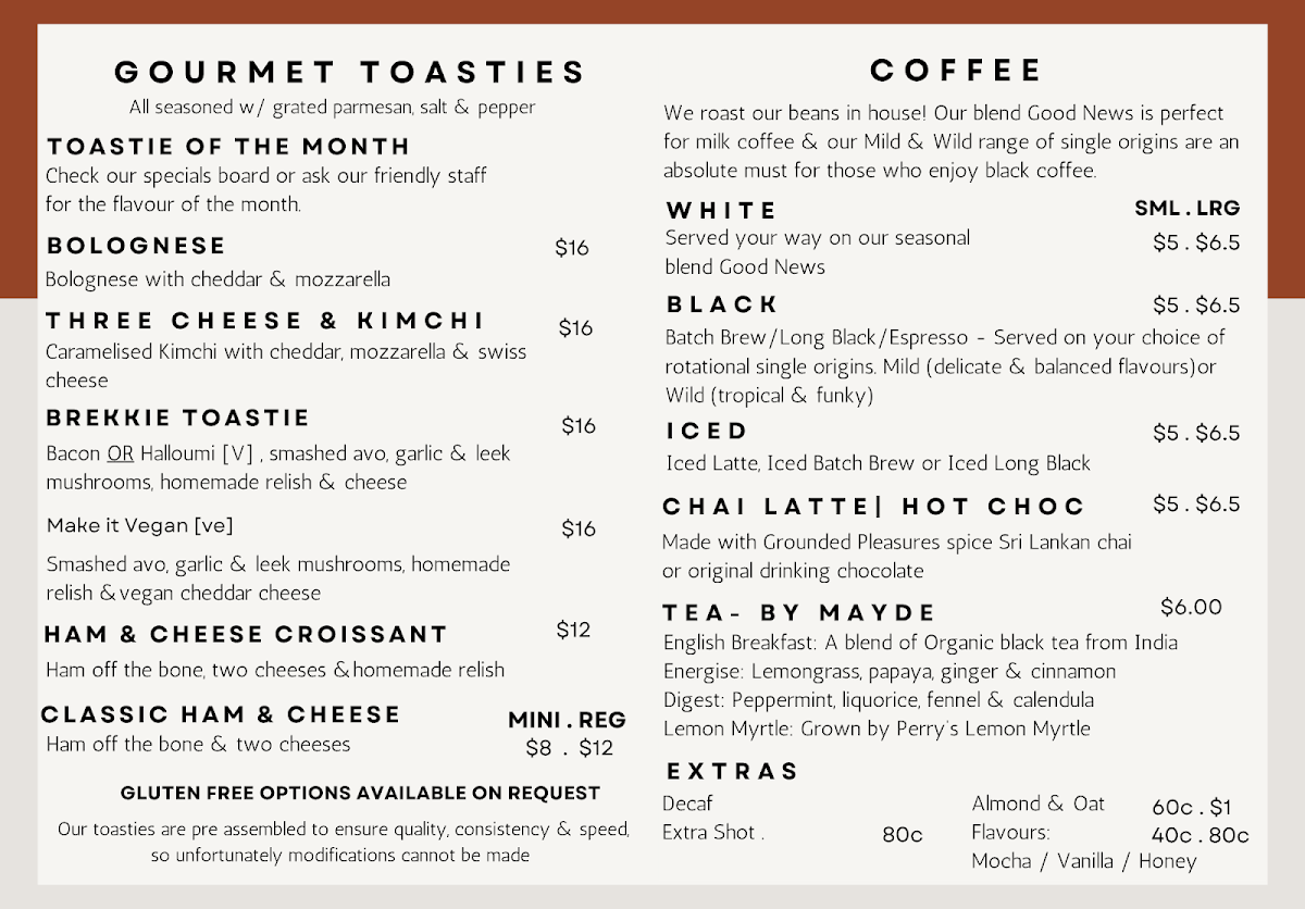 Menu, Local Hero Coffee Roasters | Erina