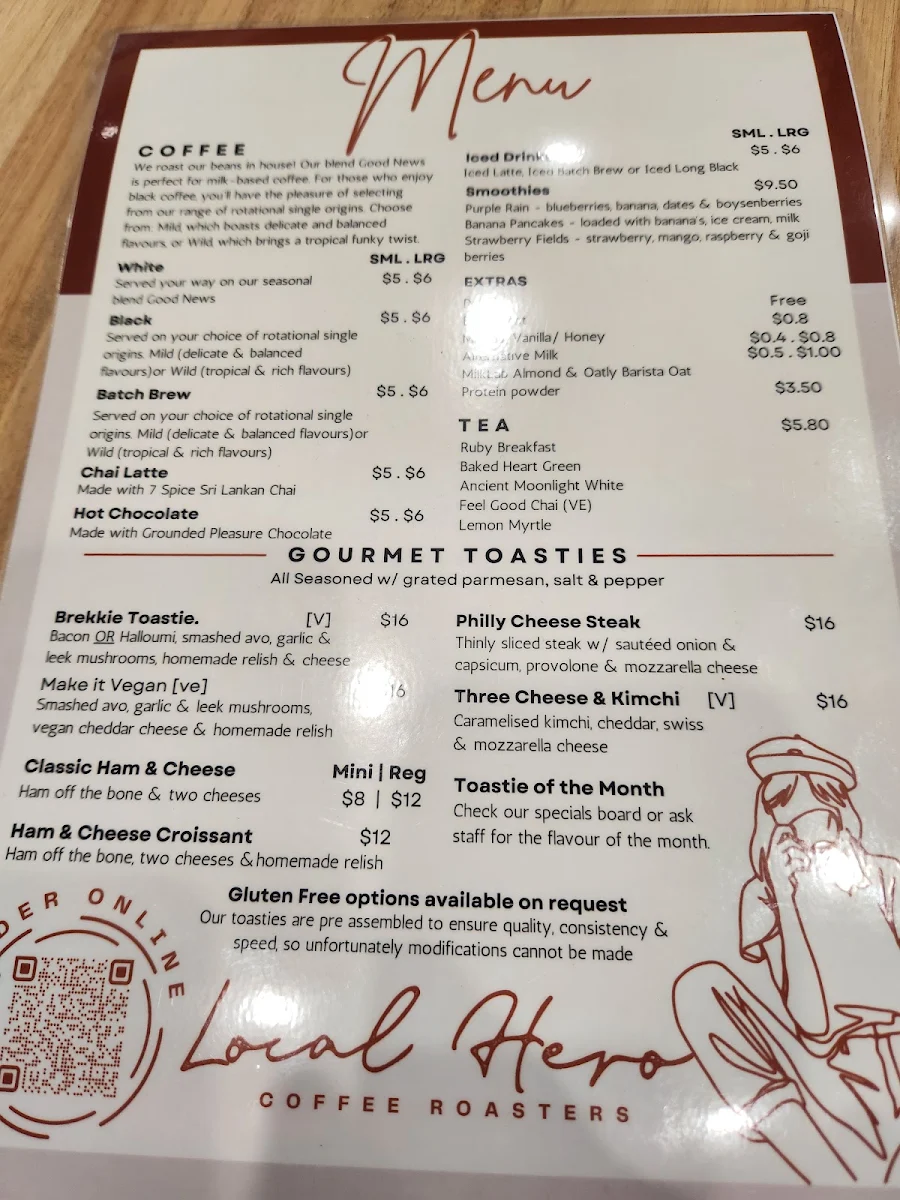 Menu, Local Hero Coffee Roasters | Erina