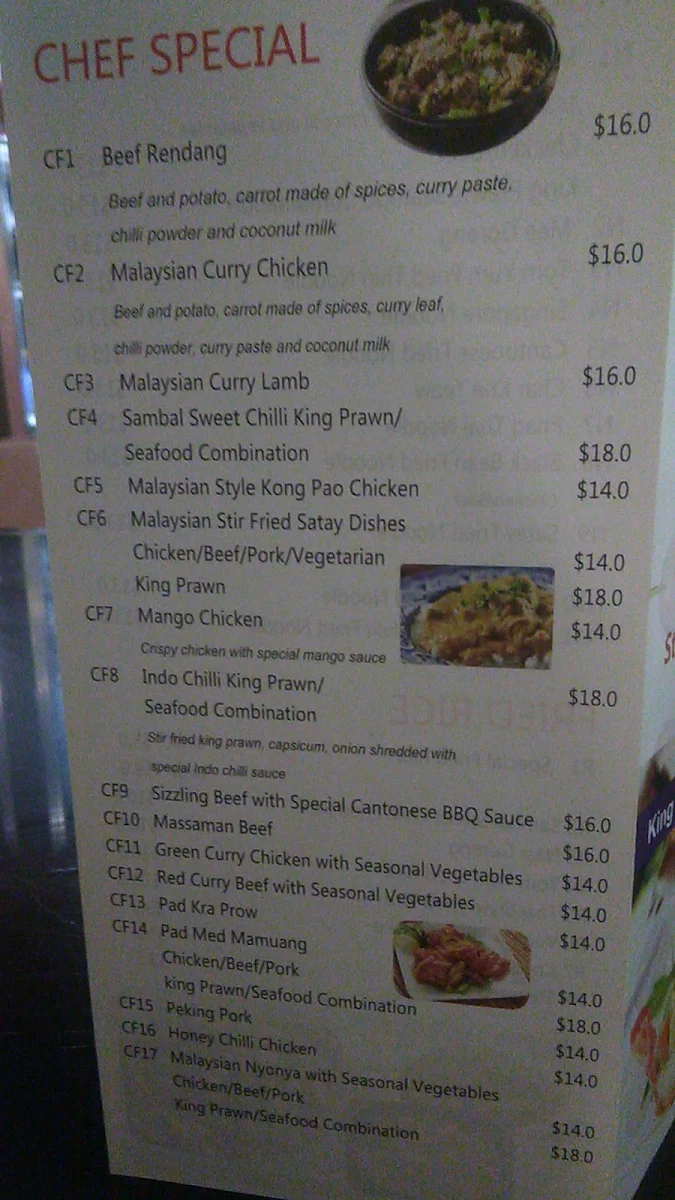 Menu, Wing Li