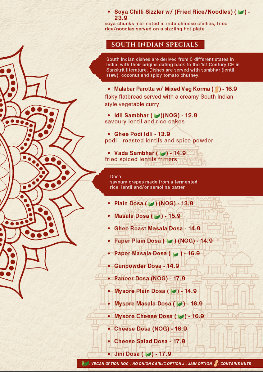 Menu, Taj Indian Sweets & Restaurant Surry Hills