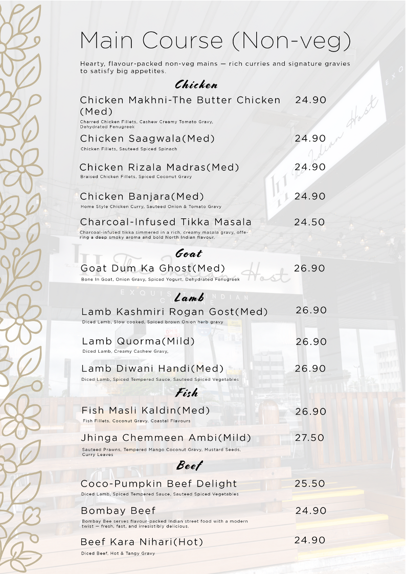 Menu, The Indian Host